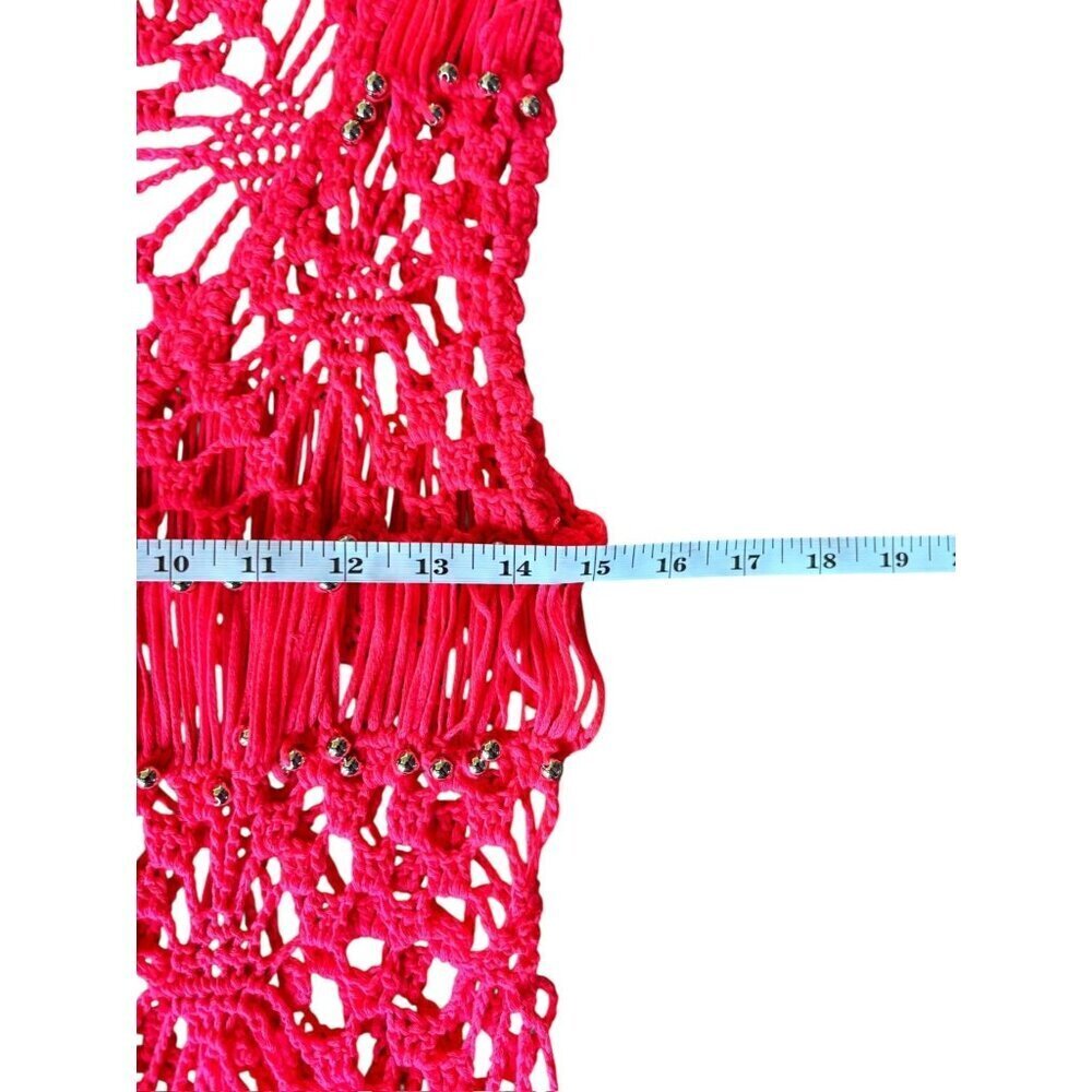 Davi & Dani Women's Crocheted Neon Pink Top - Picture 3 of 5